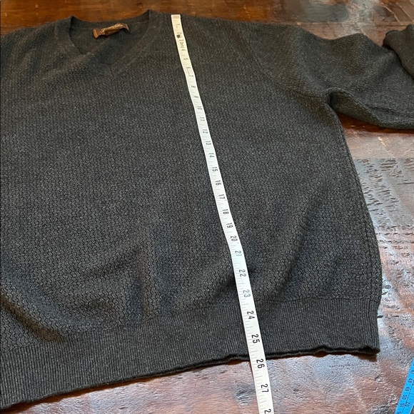 Tasso Elba S.P.A. Collection Luxury Silk Cashmere V-Neck Sweater Men's XL - Picture 10 of 11